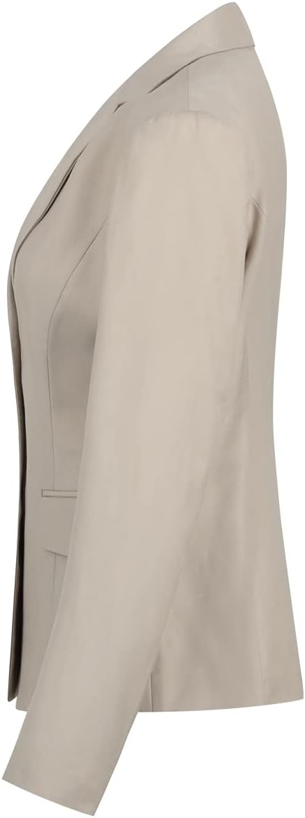 Women's Casual Long Sleeve Button Slim Work Office Blazer Jacket Beige Gray