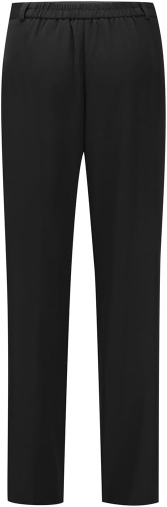 YUNCLOS Women's 2 Piece Business Office Suit Set One Button Short Sleeve Blazer Jacket and Suit Pants Black