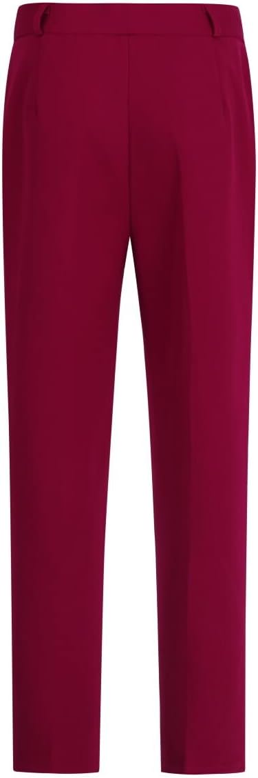 YUNCLOS Women's 2 Piece Slim Fit Work Suit Set Two Button Blazer and Pants Wine Red