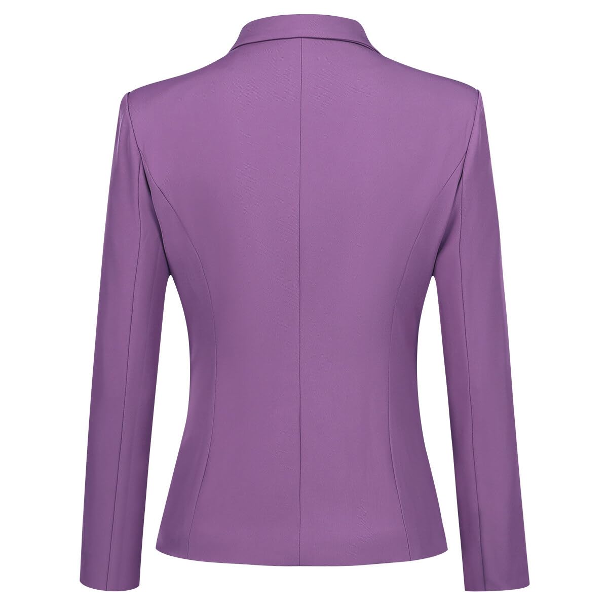 YUNCLOS Women's Single Breasted 2 Button Solid Color Casual Blazer Suit Jacket Purple