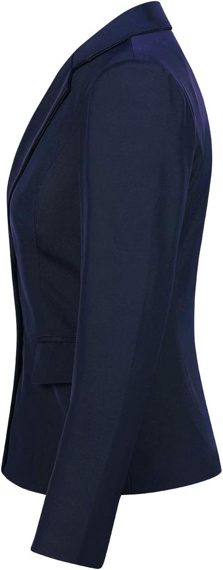 YUNCLOS Women's Single Breasted 2 Button Solid Color Casual Blazer Suit Jacket Dark Blue
