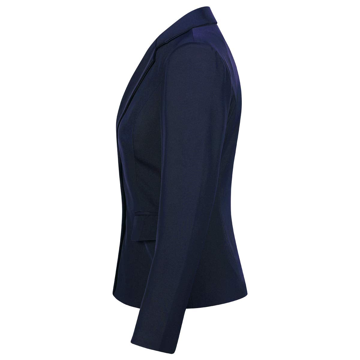YUNCLOS Women's Single Breasted 2 Button Solid Color Casual Blazer Suit Jacket Dark Blue