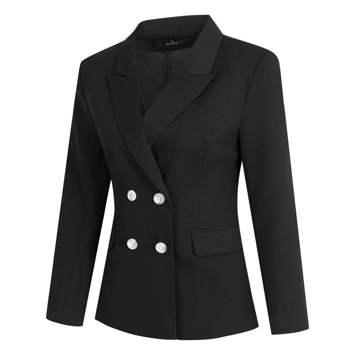 YUNCLOS Women's 2 Piece Slim Fit Work Suit Set Two Button Blazer and Pants Coal Black