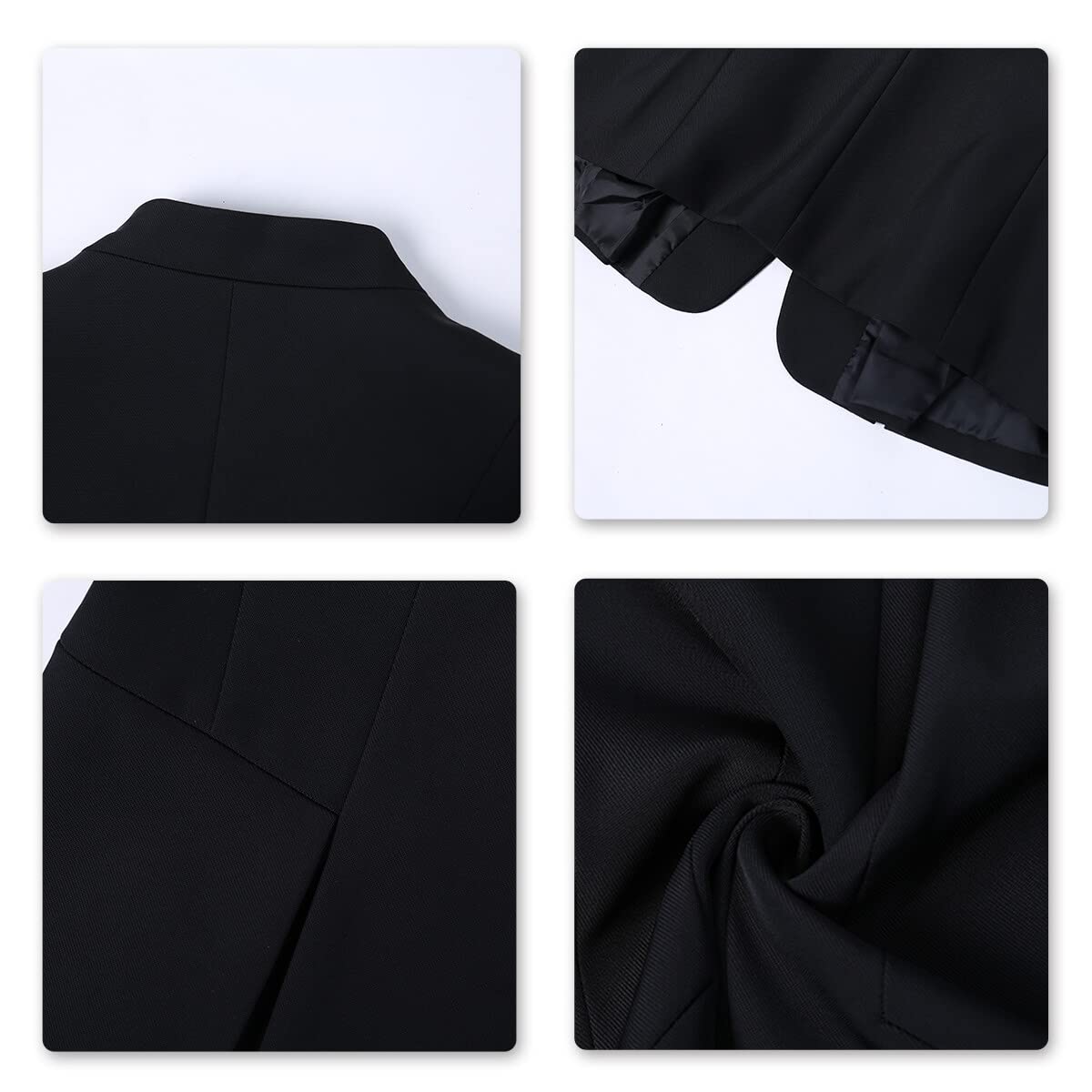 YUNCLOS Women's Elegant Business 2 Piece Office Lady Suit Set Work Blazer Pant Suit Set-Black