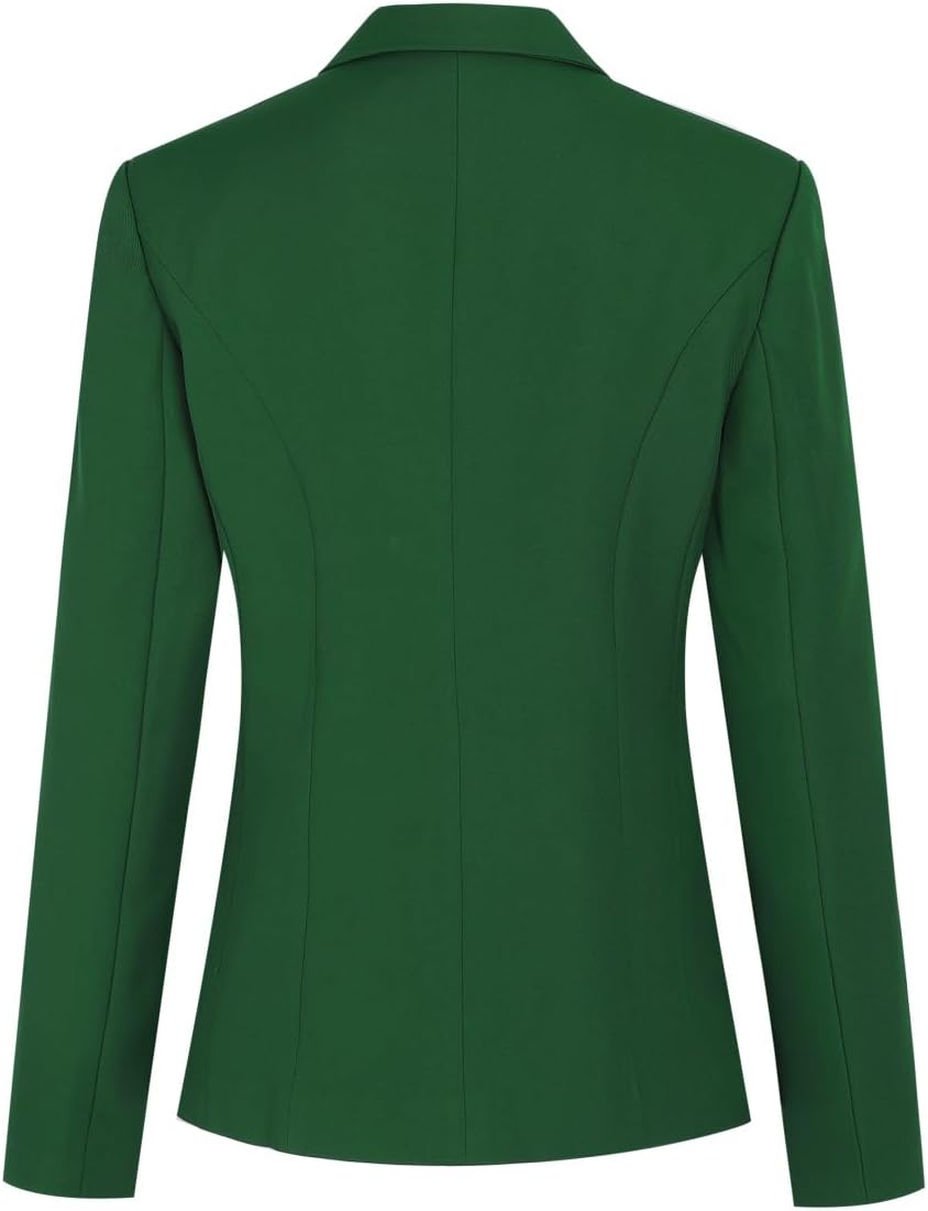 YUNCLOS Women's 2 Piece Office Lady Business Suit Set Slim Fit Blazer Pant Green