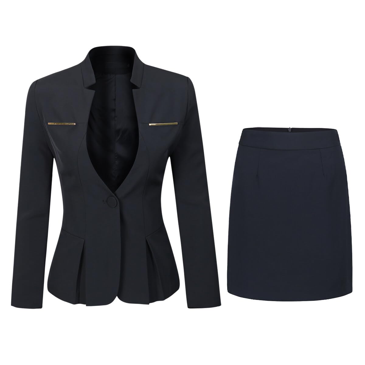 YUNCLOS Women's 2 Piece Business Dress Skirt Suit Set Office Lady Slim Fit Blazer and Skirt