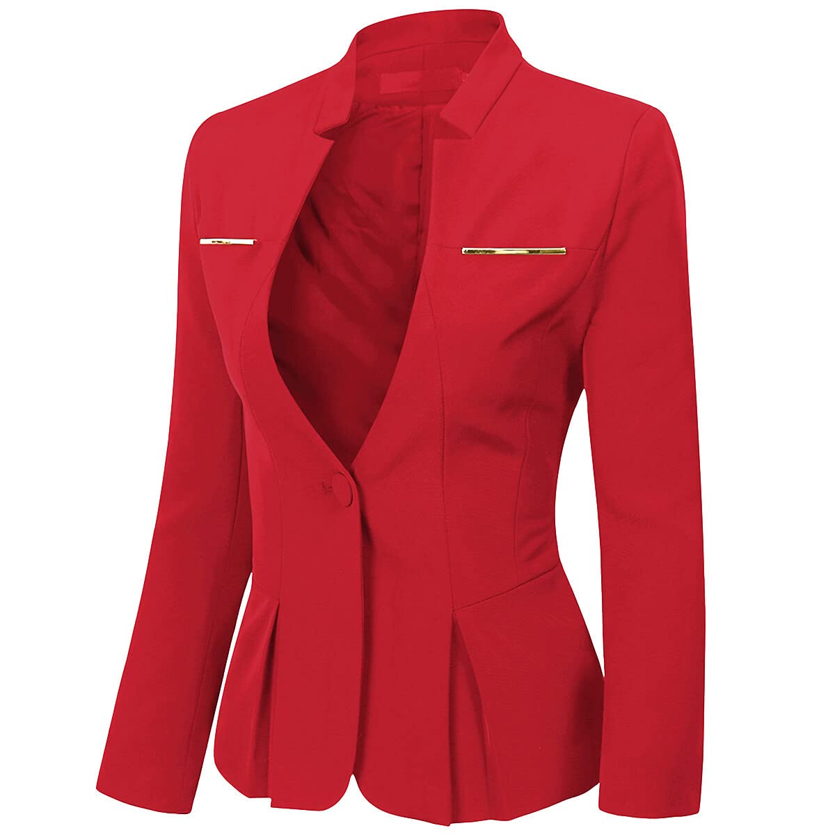 YUNCLOS Women's 2 Piece Business Skirt Suit Set Office Lady Slim Fit Blazer and Skirt Blazer and Skirt-Red