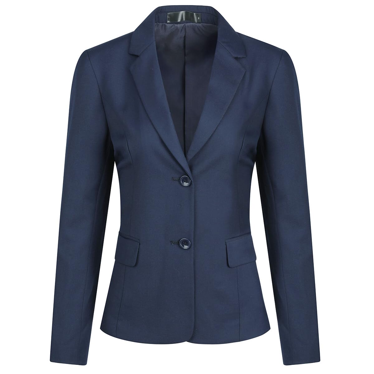 YUNCLOS Women's Casual Long Sleeve Button Slim Work Office Blazer Jacket Navy