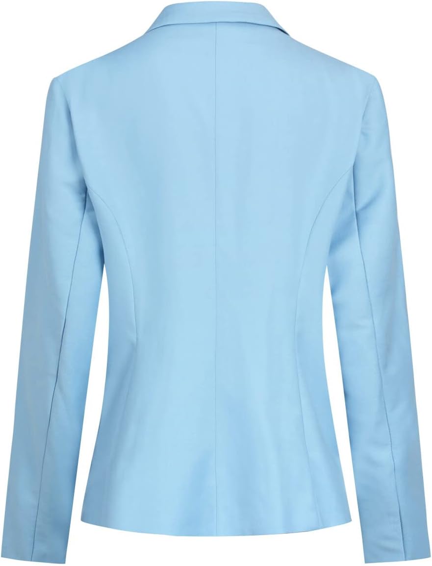YUNCLOS Women's Casual Long Sleeve Button Slim Work Office Blazer Jacket Blue