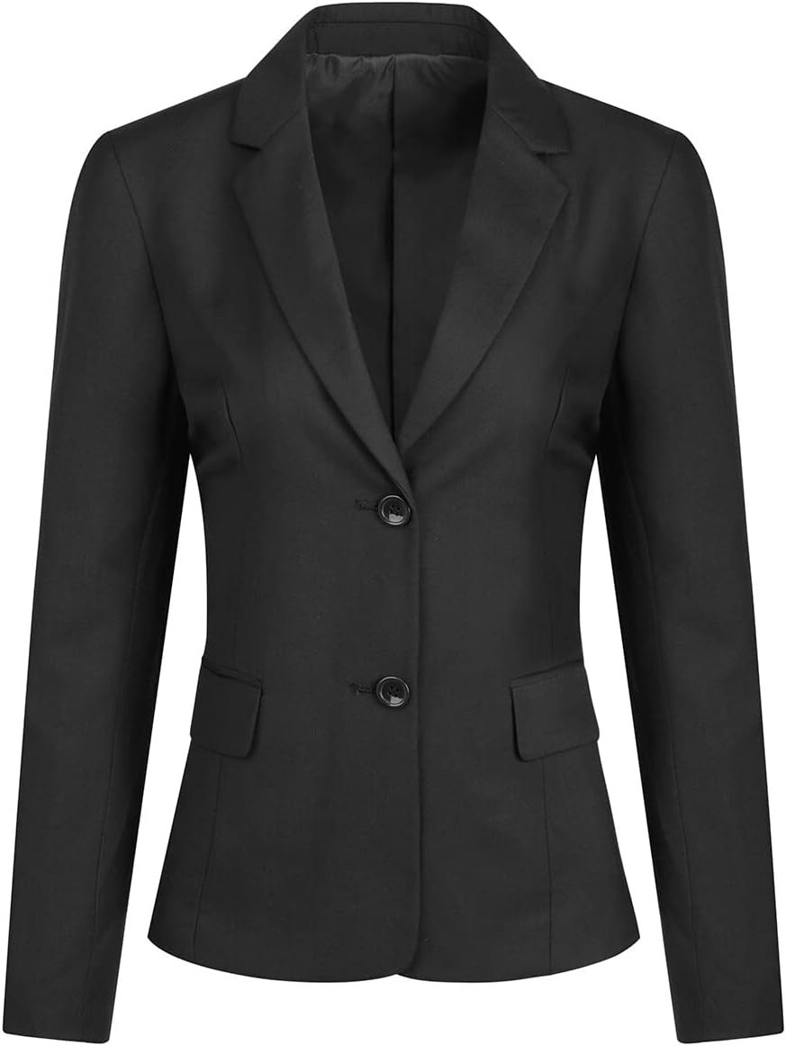 YUNCLOS Women's Casual Long Sleeve Button Slim Work Office Blazer Jacket Black