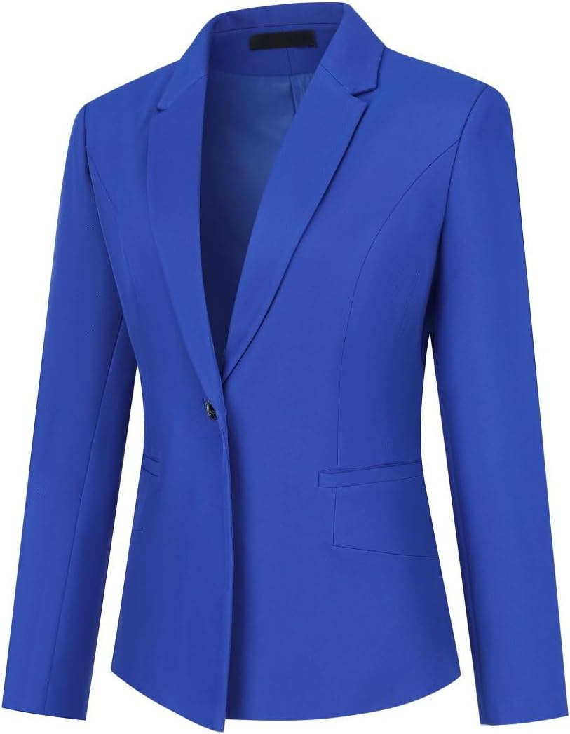YUNCLOS Women's 2 Piece Office Lady Business Suit Set Slim Fit Blazer Pant Royal Blue