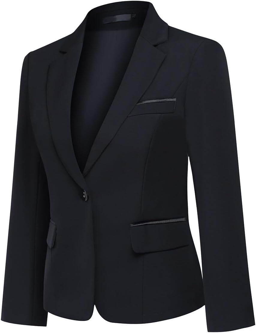 YUNCLOS Women's 2 Piece Office Lady Business Suit Set Slim Fit Blazer Pant Black