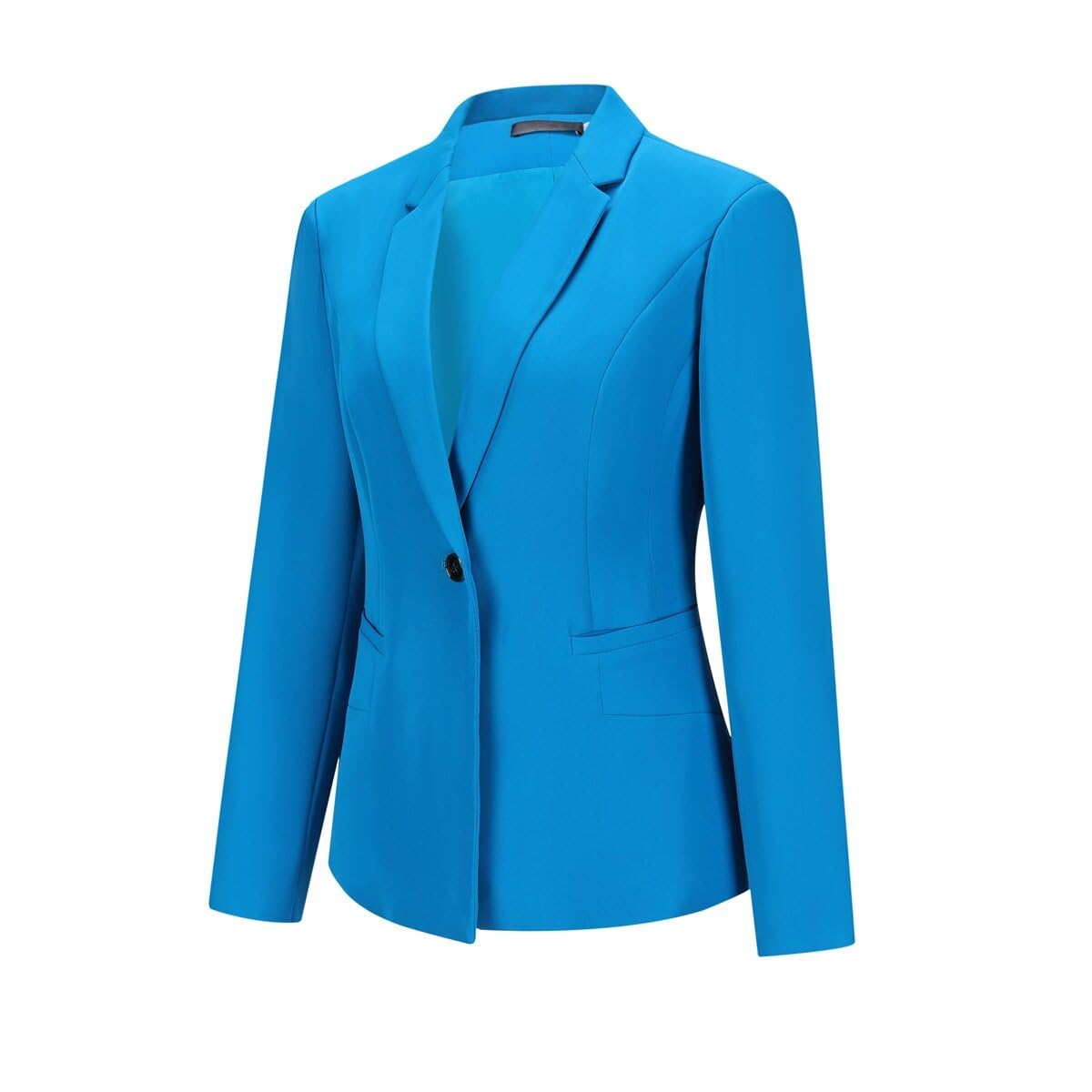 YUNCLOS Women's 2 Piece Office Lady Business Suit Set Slim Fit Blazer Pant Lake Blue