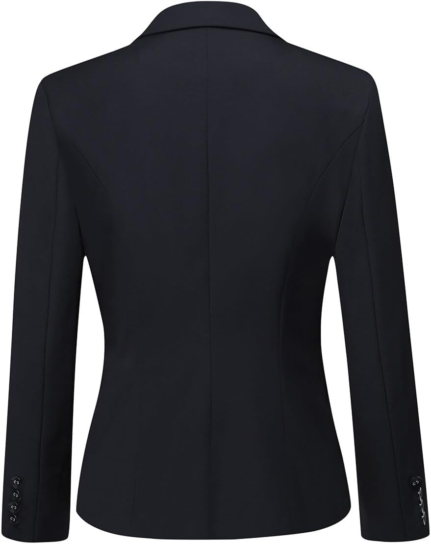 YUNCLOS Women's 2 Piece Office Lady Business Suit Set Slim Fit Blazer Pant Black