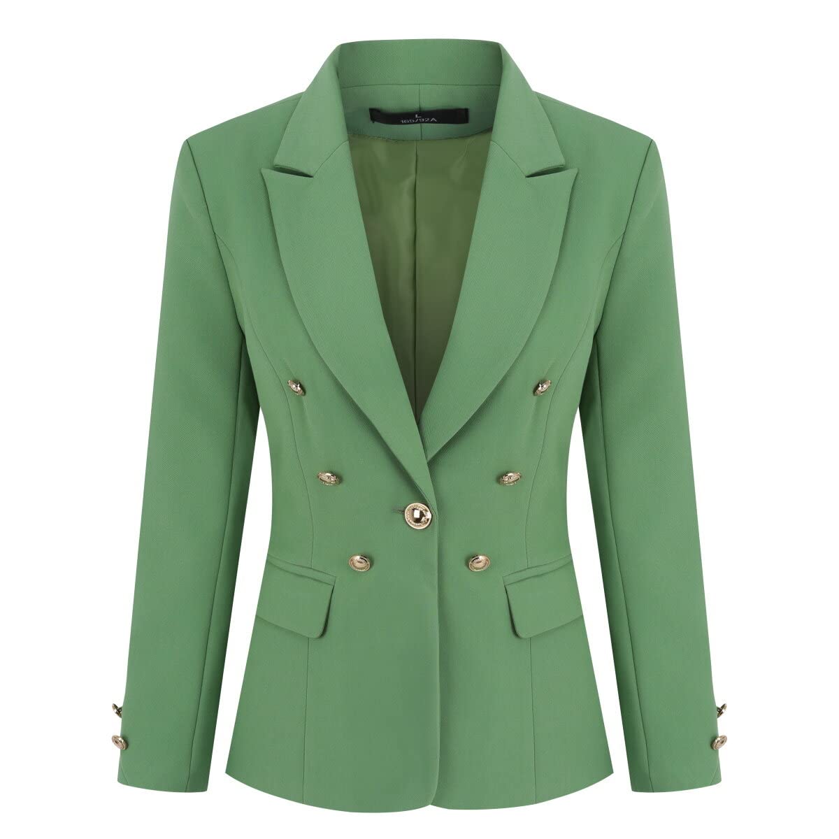 YUNCLOS Women's 2 Pieces Vintage Office Lady Suit Set 1 Button Blazer and Suit Pants Green