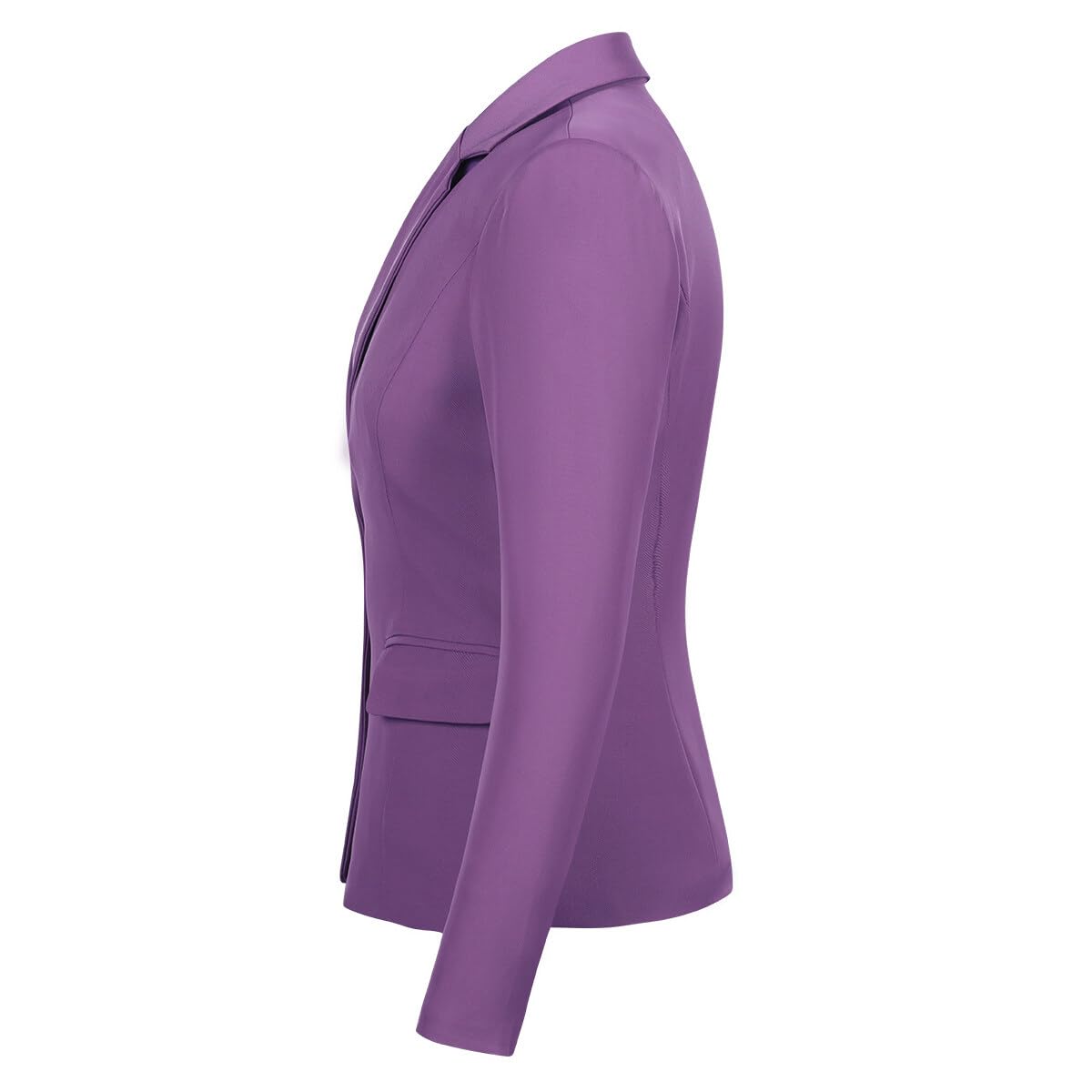 YUNCLOS Women's Single Breasted 2 Button Solid Color Casual Blazer Suit Jacket Purple
