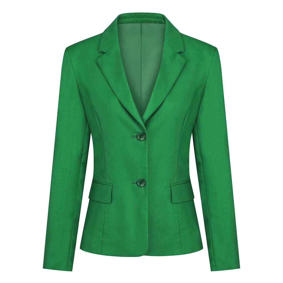 YUNCLOS Women's Casual Long Sleeve Button Slim Work Office Blazer Jacket Green