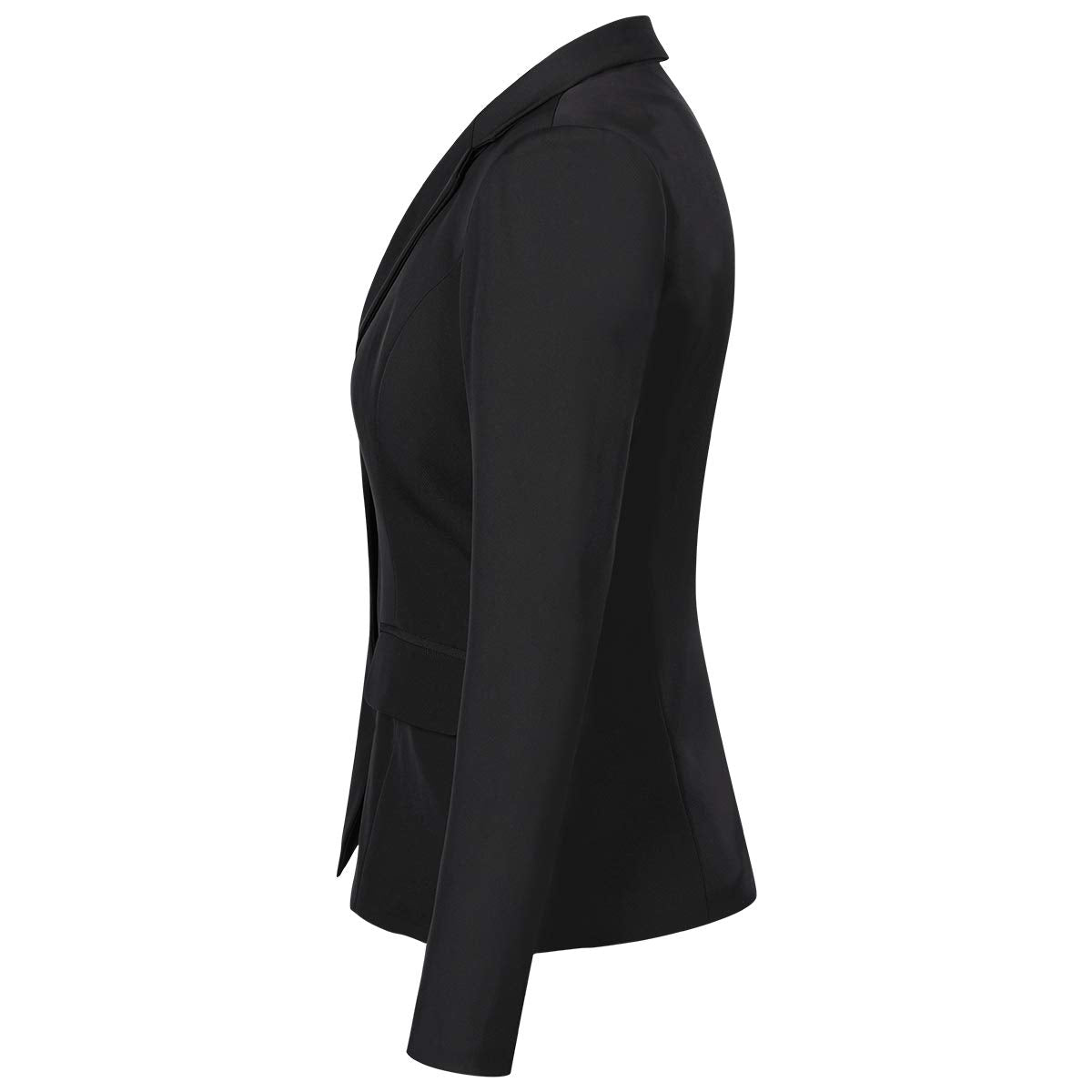 YUNCLOS Women's Single Breasted 2 Button Solid Color Casual Blazer Suit Jacket Coal Black