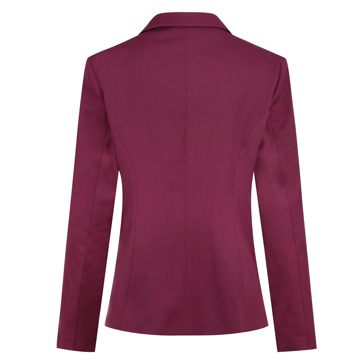 YUNCLOS Women's Casual Long Sleeve Button Slim Work Office Blazer Jacket Wine Red