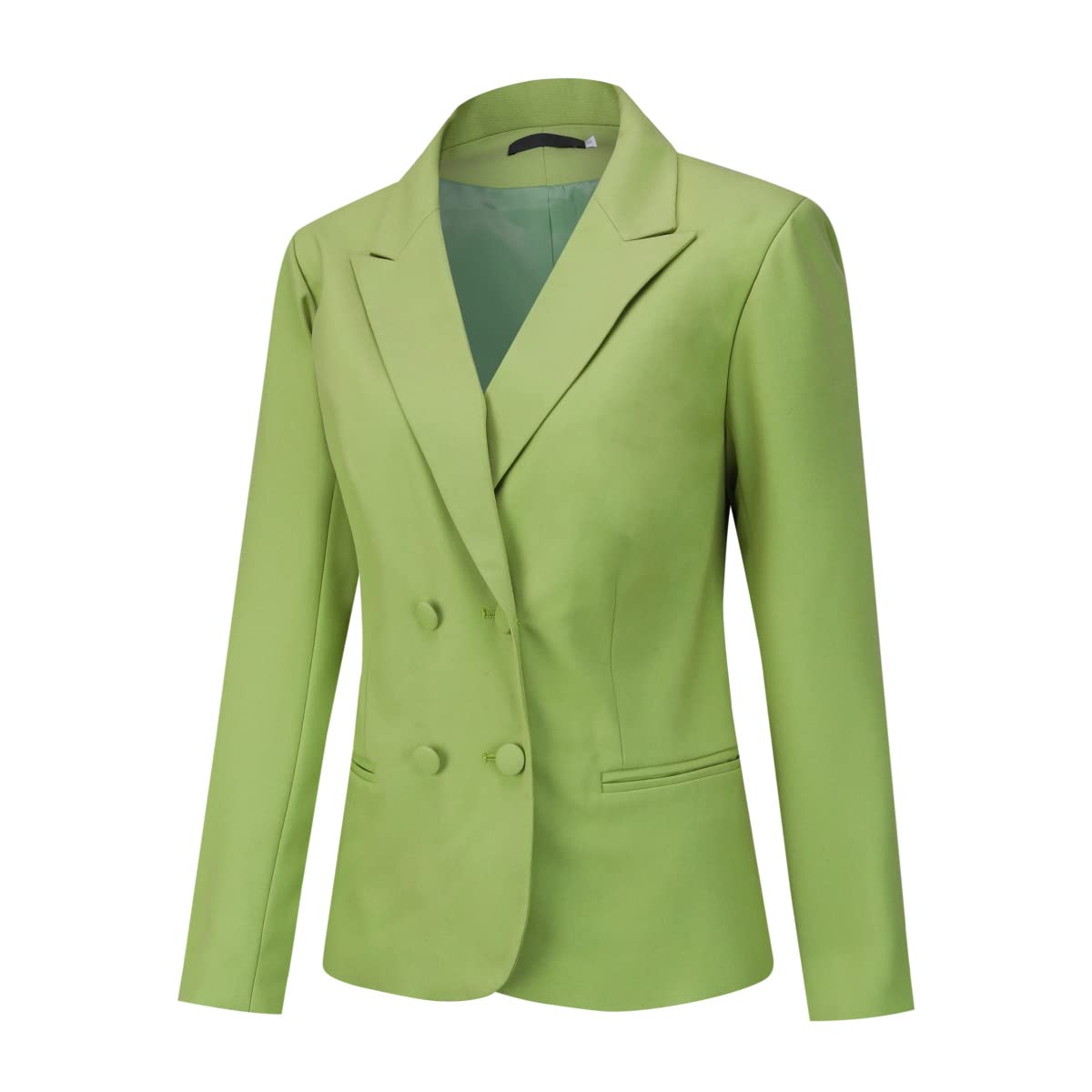 YUNCLOS Women's 2 Piece Double Breasted Suit Set Two Button Blazer and Pants Green