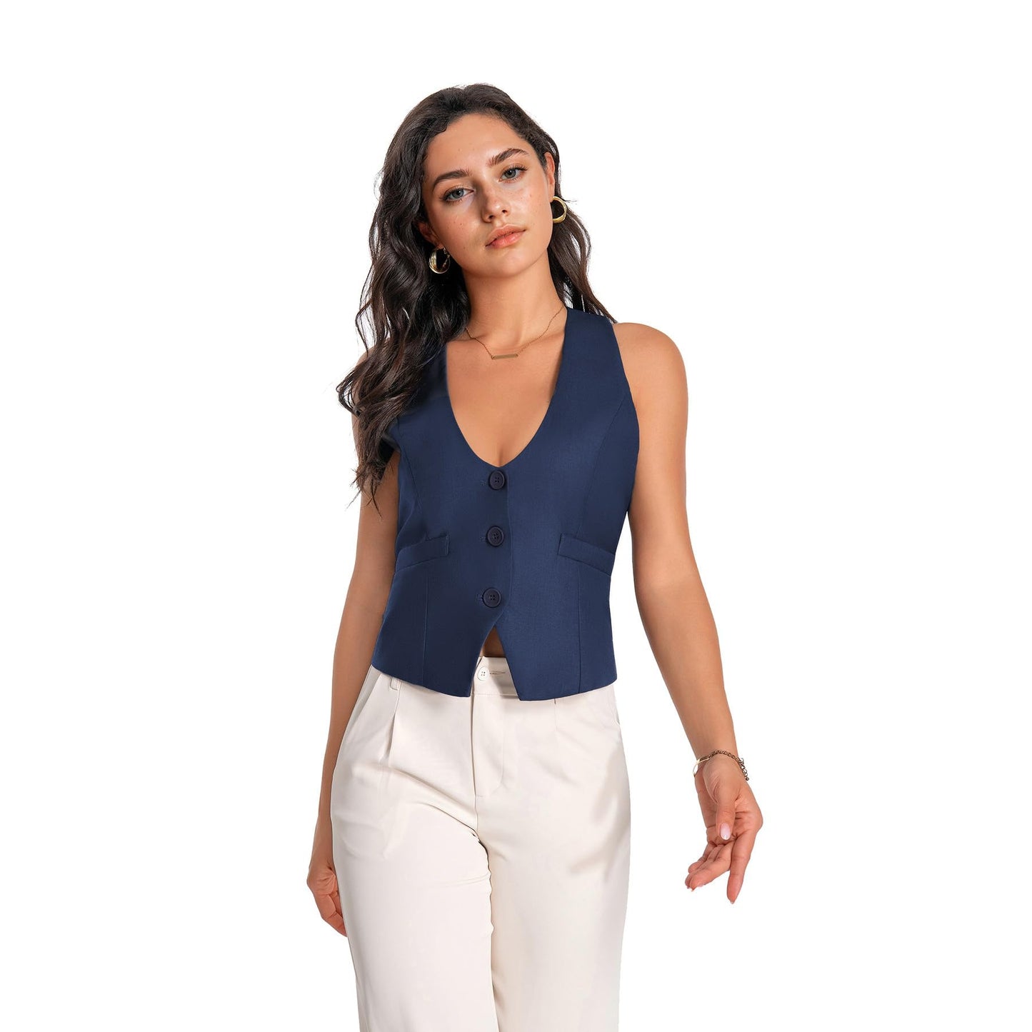 YUNCLOS Womens Versatile Racerback Vest Casual Vintage Steampunk Dressy Suit Waistcoat