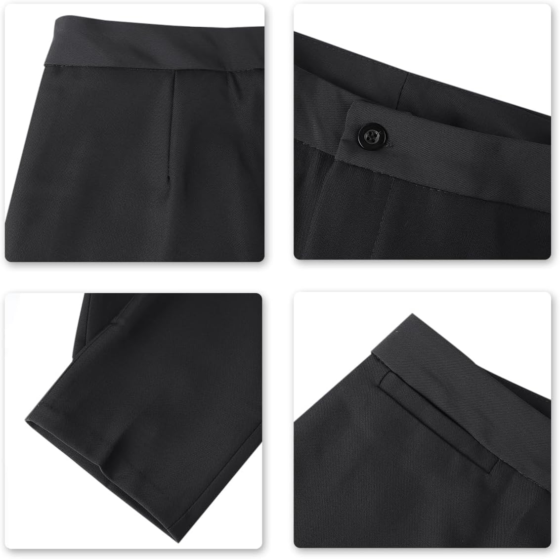 YUNCLOS Women's 2 Piece Office Lady Business Suit Set Slim Fit Blazer Pant Coal Black