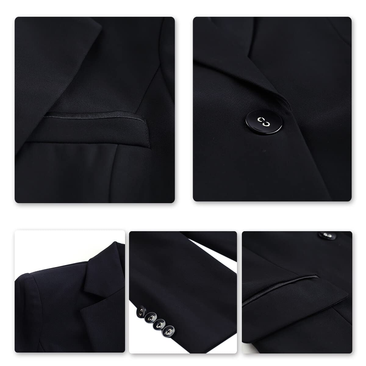 YUNCLOS Women's 2 Piece Office Lady Business Suit Set Slim Fit Blazer Pant Black