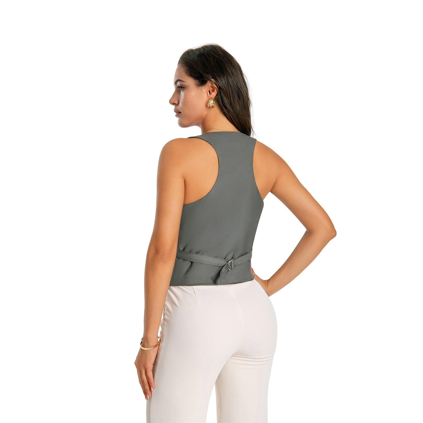 YUNCLOS Womens Versatile Racerback Vest Casual Vintage Steampunk Dressy Suit Waistcoat