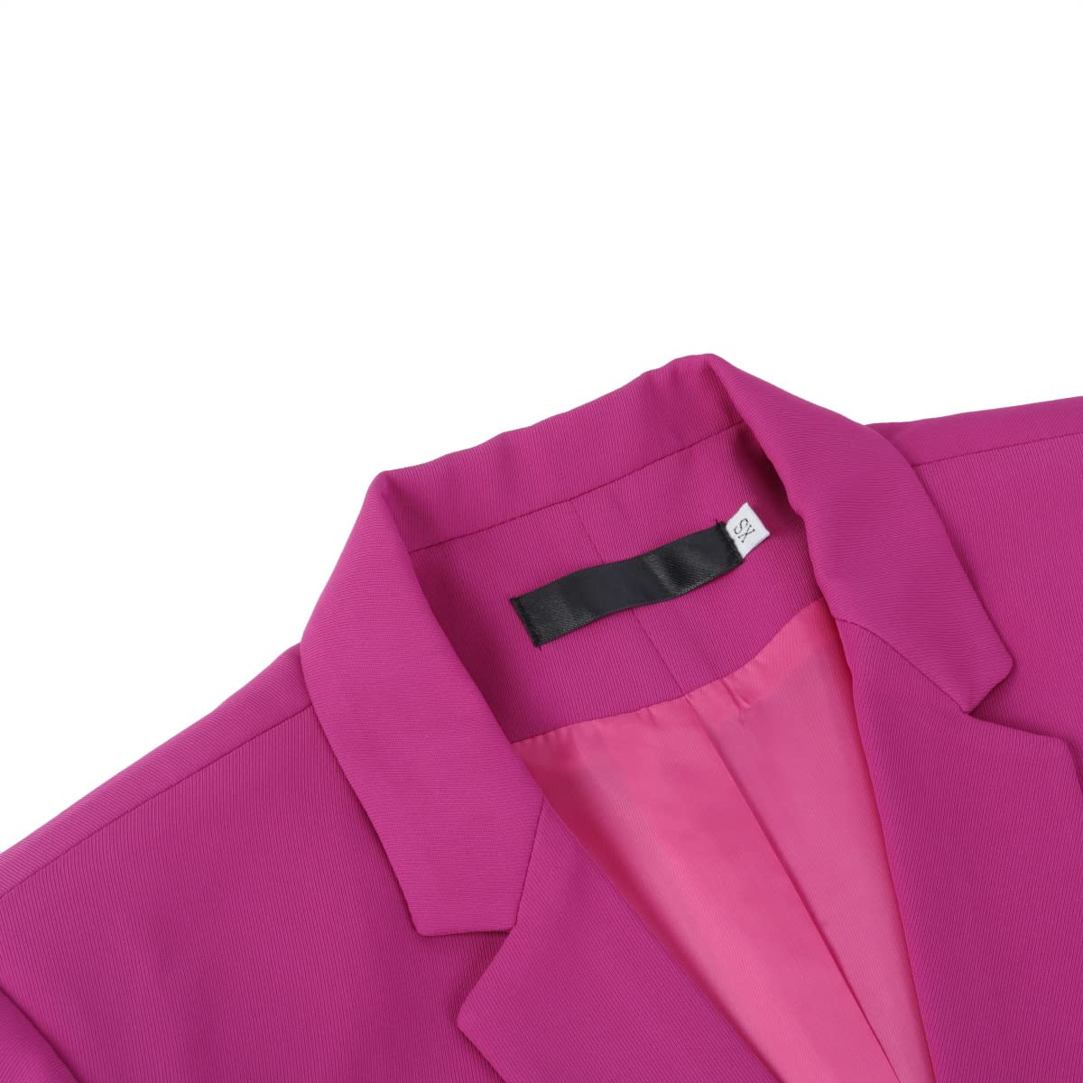 YUNCLOS Women's 2 Piece Office Lady Business Suit Set Slim Fit Blazer Pant, Rose Red
