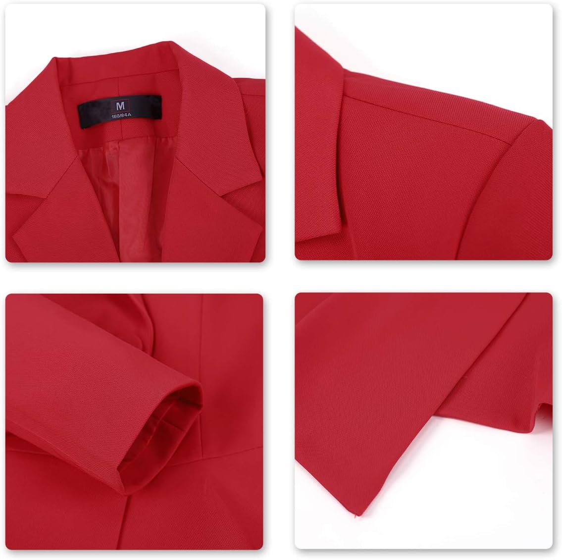 Women's Double Breasted 2 Piece Suit Set 2 Button Blazer Jacket and Pants Red