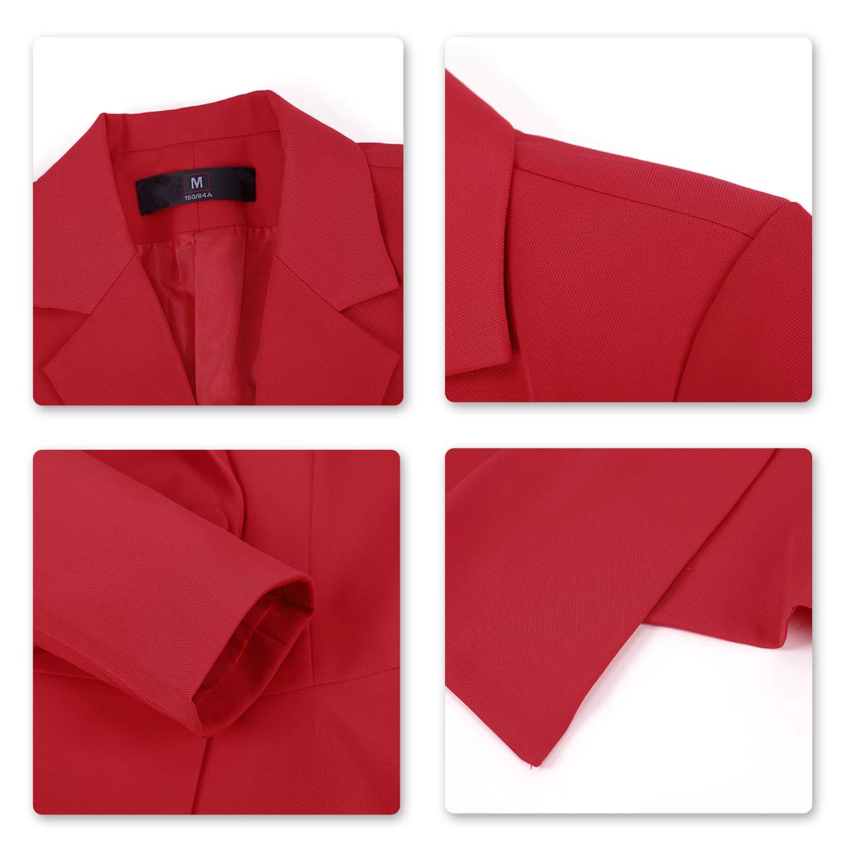 Women's Double Breasted 2 Piece Suit Set 2 Button Blazer Jacket and Pants Red
