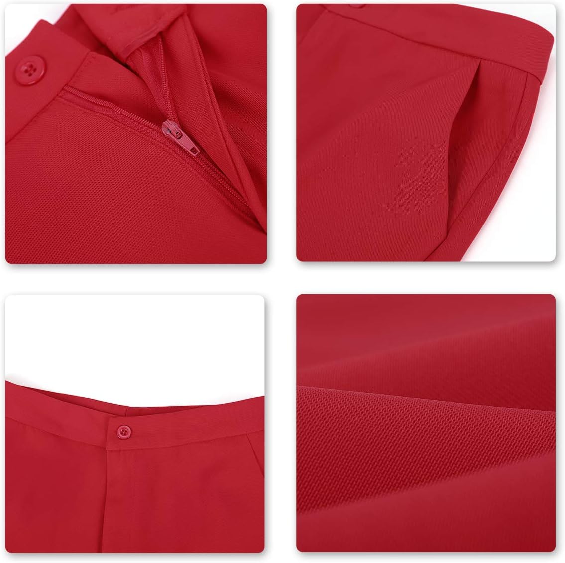 Women's Double Breasted 2 Piece Suit Set 2 Button Blazer Jacket and Pants Red