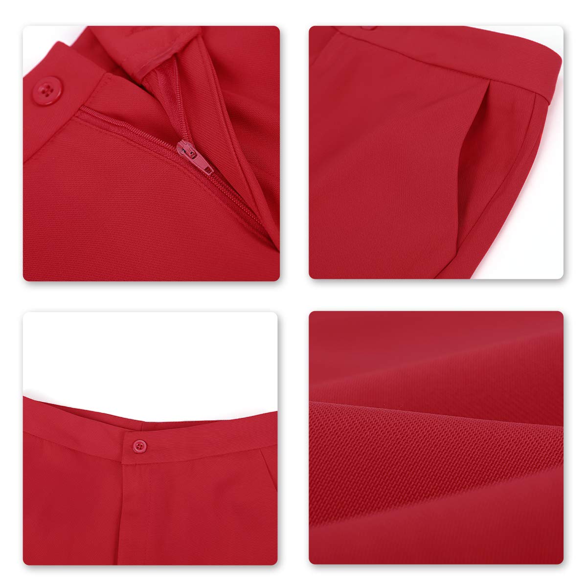 Women's Double Breasted 2 Piece Suit Set 2 Button Blazer Jacket and Pants Red