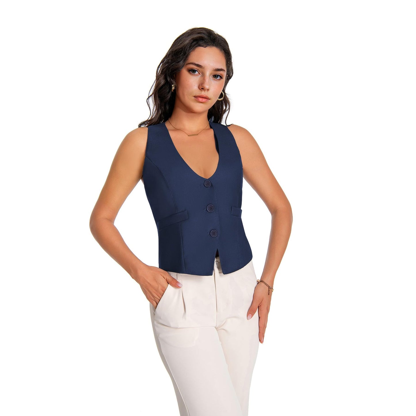 YUNCLOS Womens Versatile Racerback Vest Casual Vintage Steampunk Dressy Suit Waistcoat