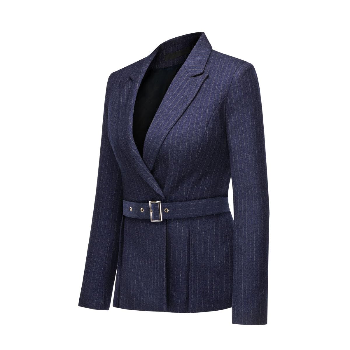 YUNCLOS Women's 2 Piece Office Lady Stripes Business Suit Set Slim Fit Blazer Jacket Pant