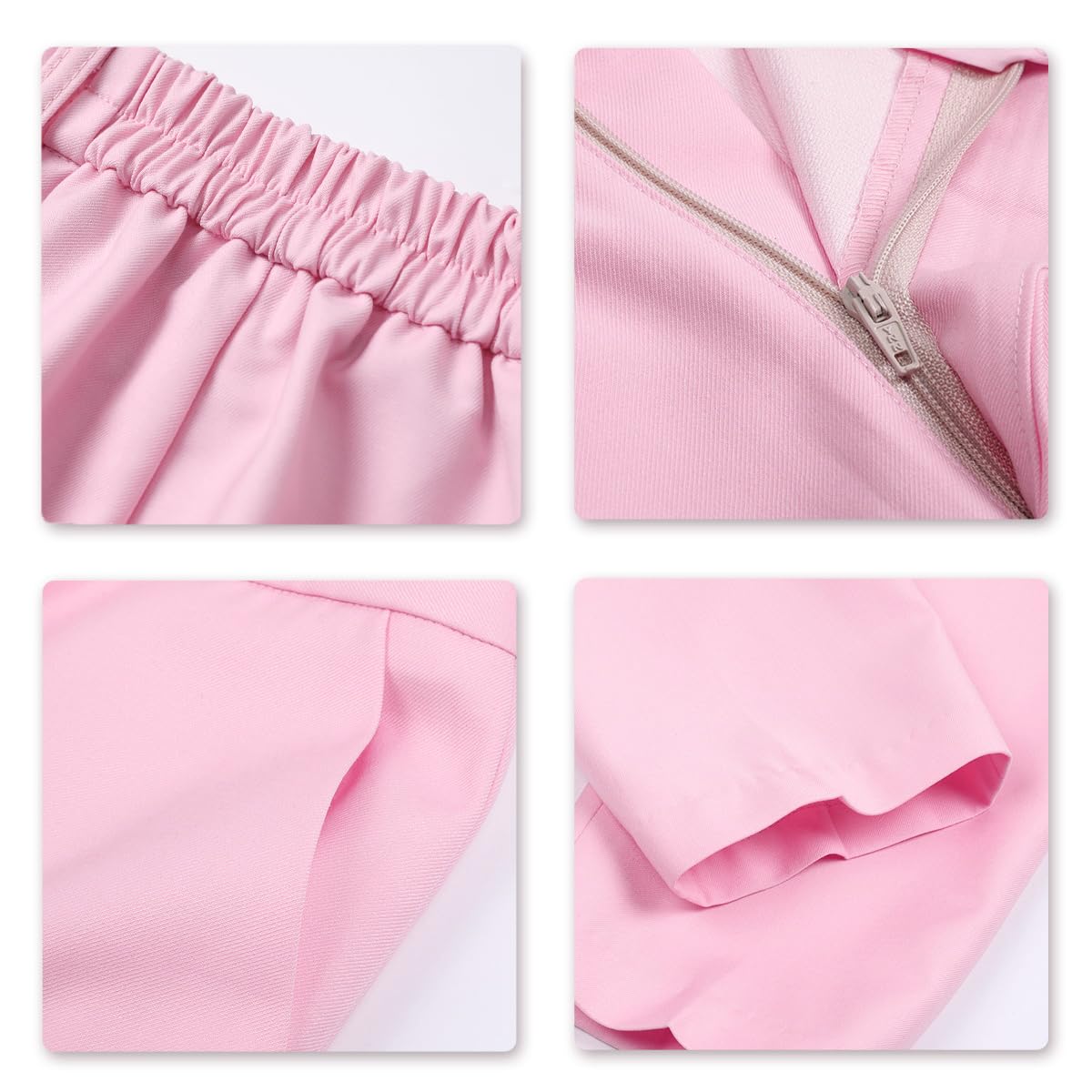 YUNCLOS Women's 2 Piece Office Work Suit Set Two Button Blazer and Pants Baby Pink