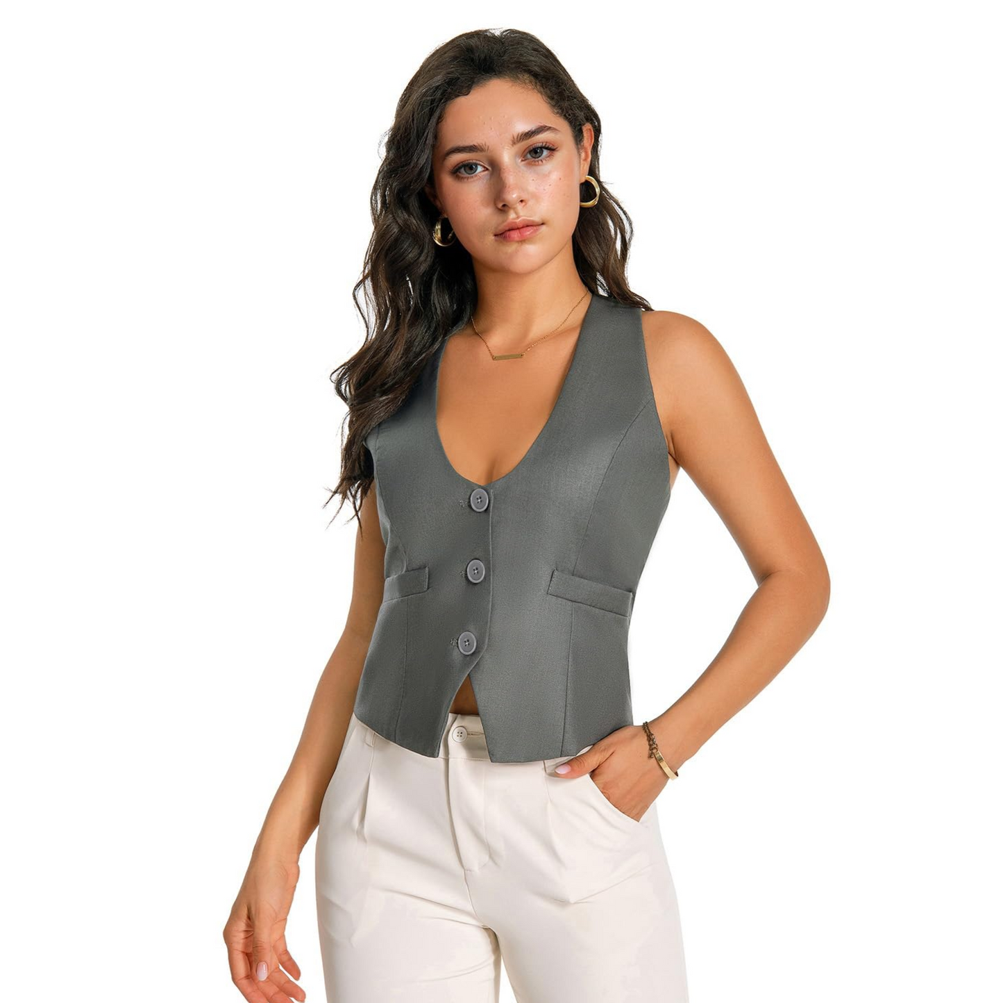 YUNCLOS Womens Versatile Racerback Vest Casual Vintage Steampunk Dressy Suit Waistcoat