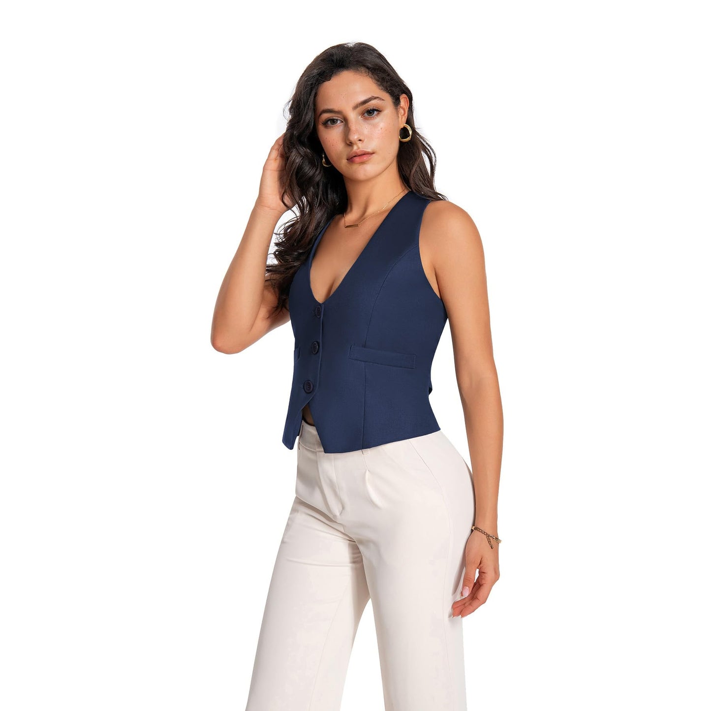 YUNCLOS Womens Versatile Racerback Vest Casual Vintage Steampunk Dressy Suit Waistcoat