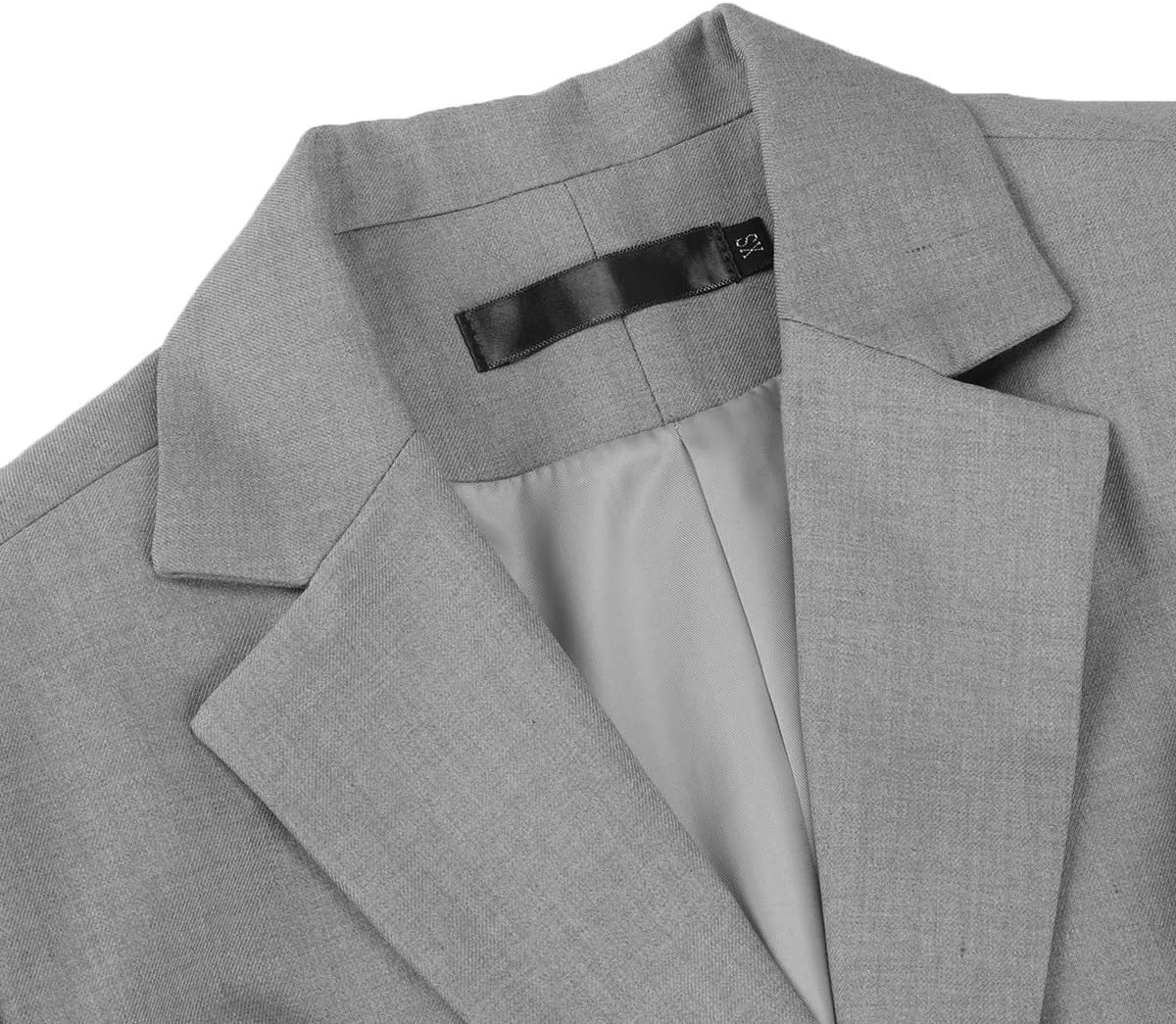 YUNCLOS Women's 2 Pieces Skirt Suit Set Long Sleeve Blazer Jacket and Pencil Skirt Light Gray