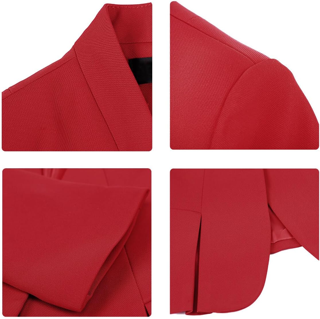 YUNCLOS Women's 2 Piece Business Skirt Suit Set Office Lady Slim Fit Blazer and Skirt Blazer and Skirt-Red