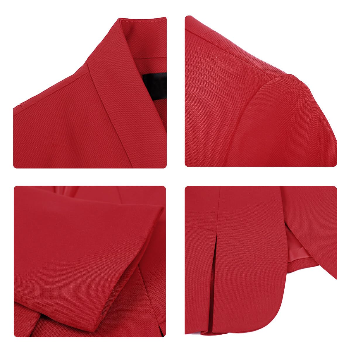 YUNCLOS Women's 2 Piece Business Skirt Suit Set Office Lady Slim Fit Blazer and Skirt Blazer and Skirt-Red