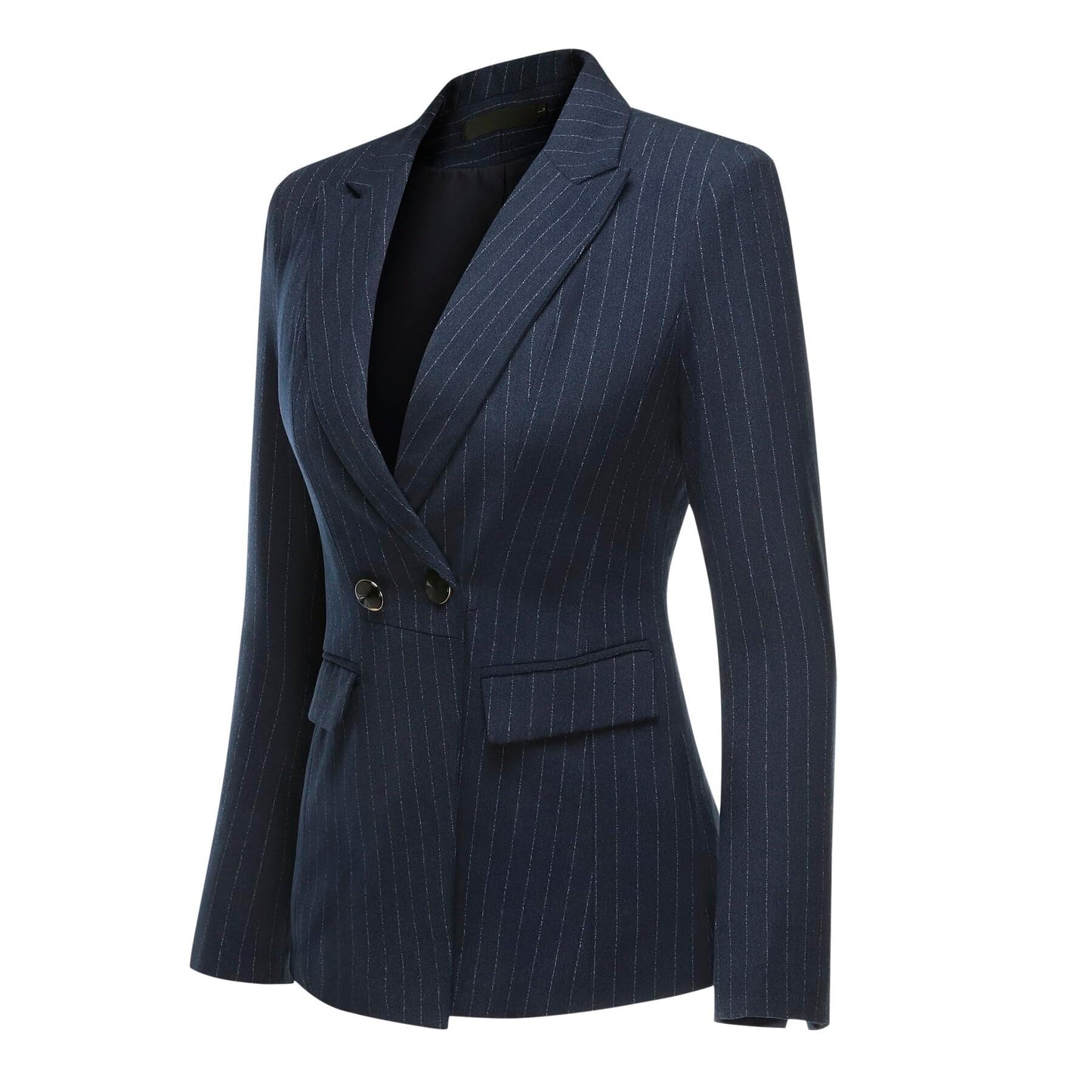 YUNCLOS Women's 2 Piece Office Lady Stripes Business Suit Set Slim Fit Blazer Jacket Pant