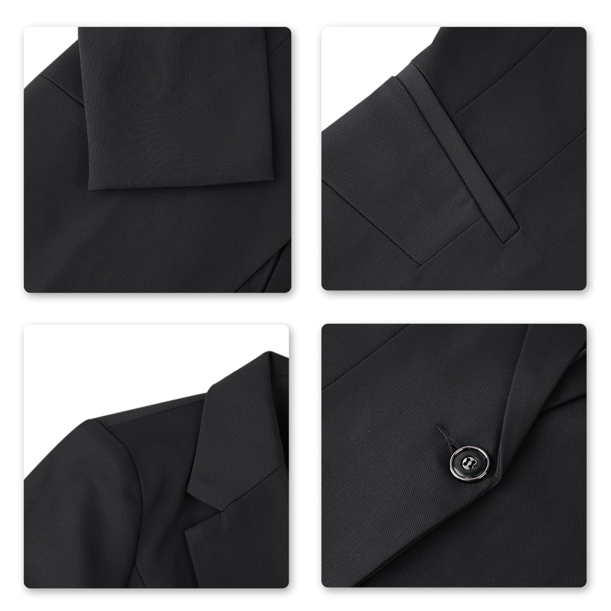 YUNCLOS Women's 2 Piece Office Lady Business Suit Set Slim Fit Blazer Pant Coal Black