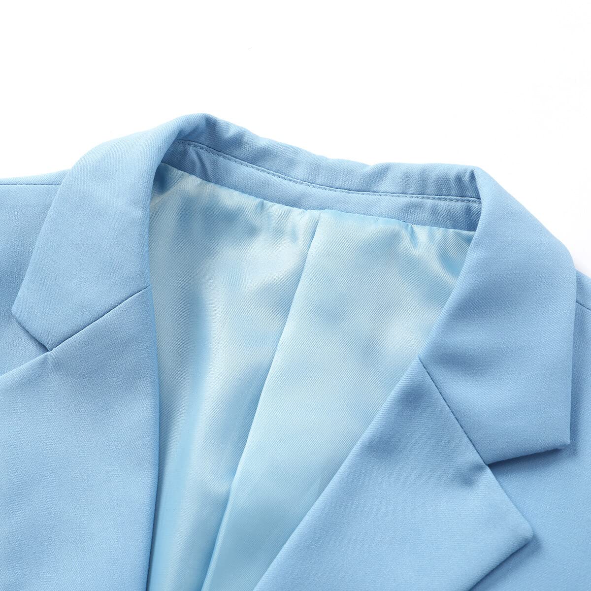 YUNCLOS Women's Casual Long Sleeve Button Slim Work Office Blazer Jacket Blue