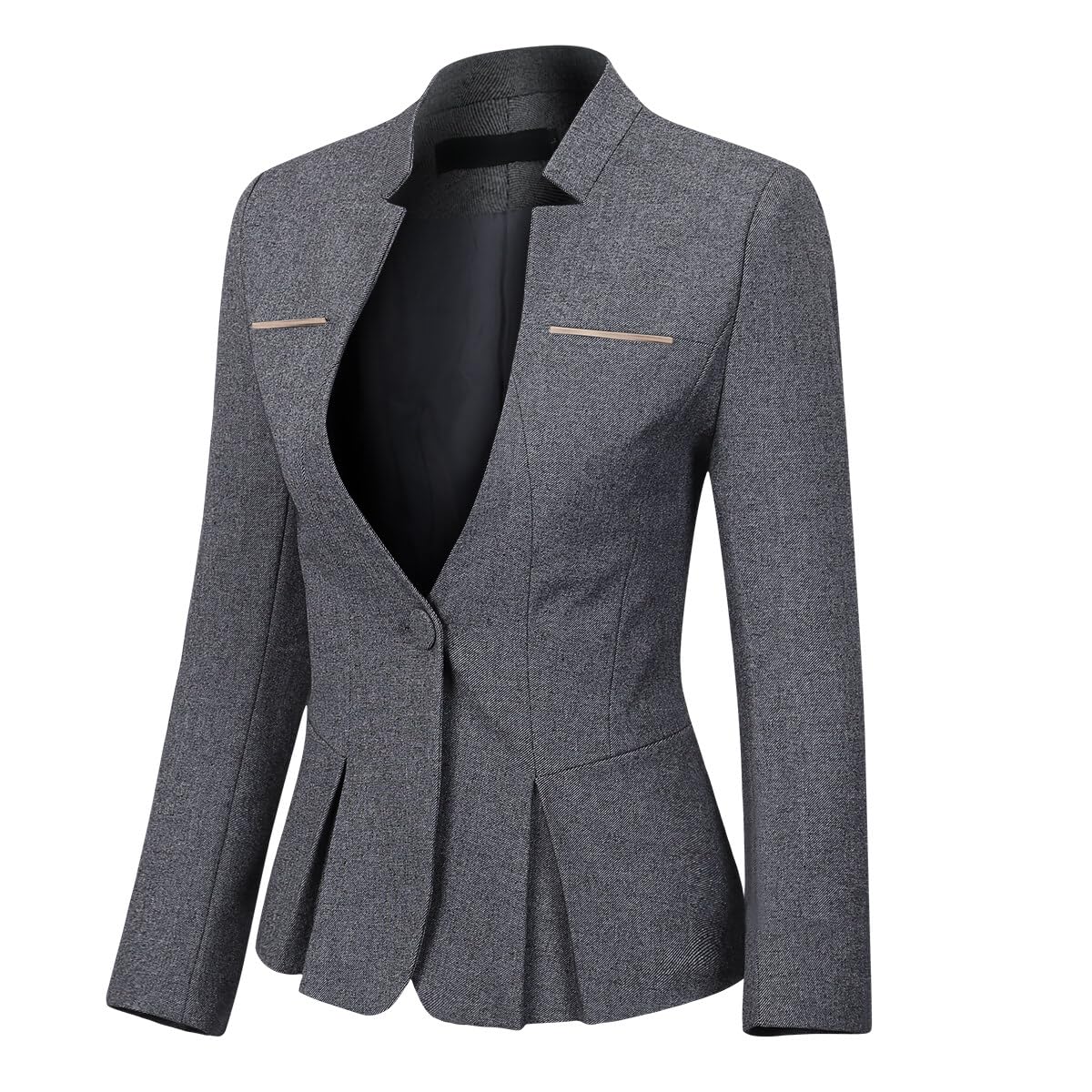 YUNCLOS Women's 2 Piece Business Dress Skirt Suit Set Office Lady Slim Fit Blazer and Skirt Dark Grey