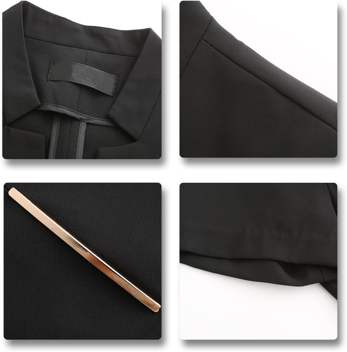 YUNCLOS Women's 2 Piece Business Office Suit Set One Button Short Sleeve Blazer Jacket and Suit Pants Black