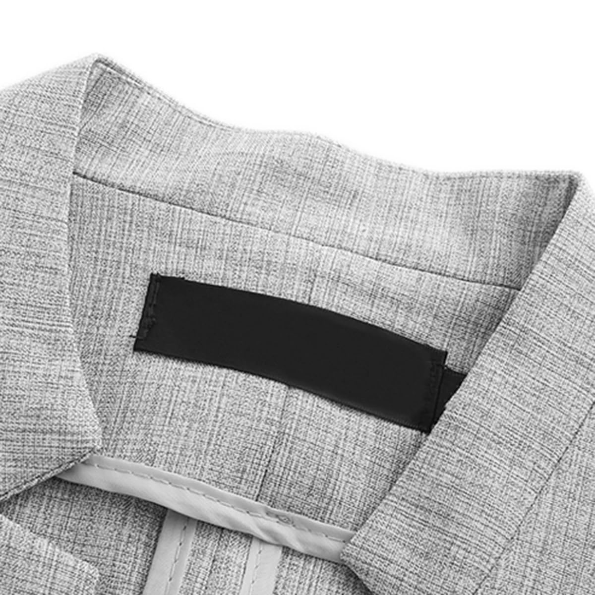 YUNCLOS Women's 2 Piece Business Office Suit Set One Button Short Sleeve Blazer Jacket and Suit Pants Gray
