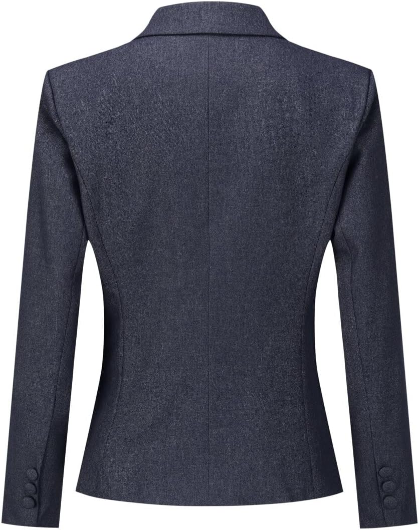 YUNCLOS Women's 2 Piece Double Breasted Suit Set Two Button Blazer and Pants Navy