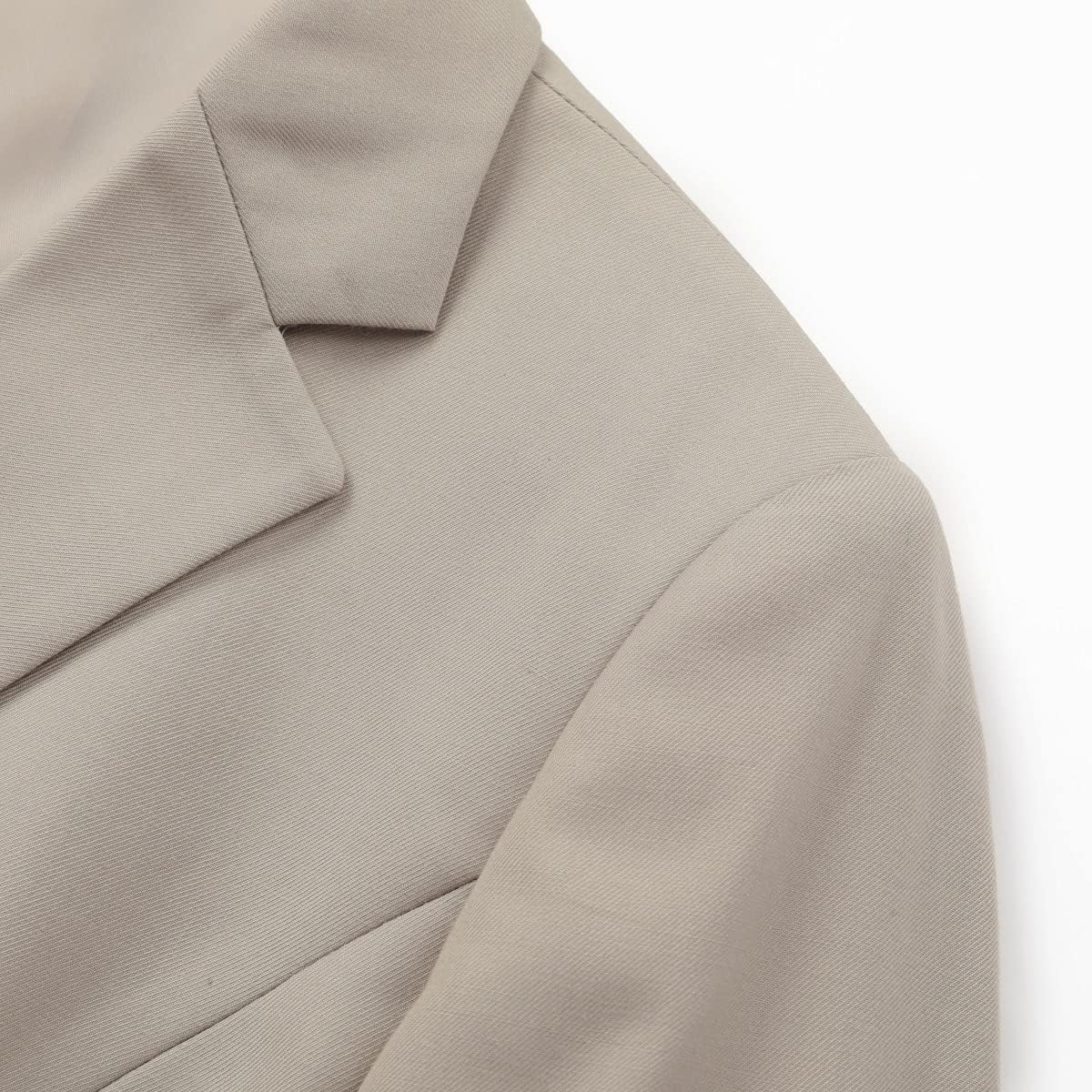 Women's Casual Long Sleeve Button Slim Work Office Blazer Jacket Beige Gray