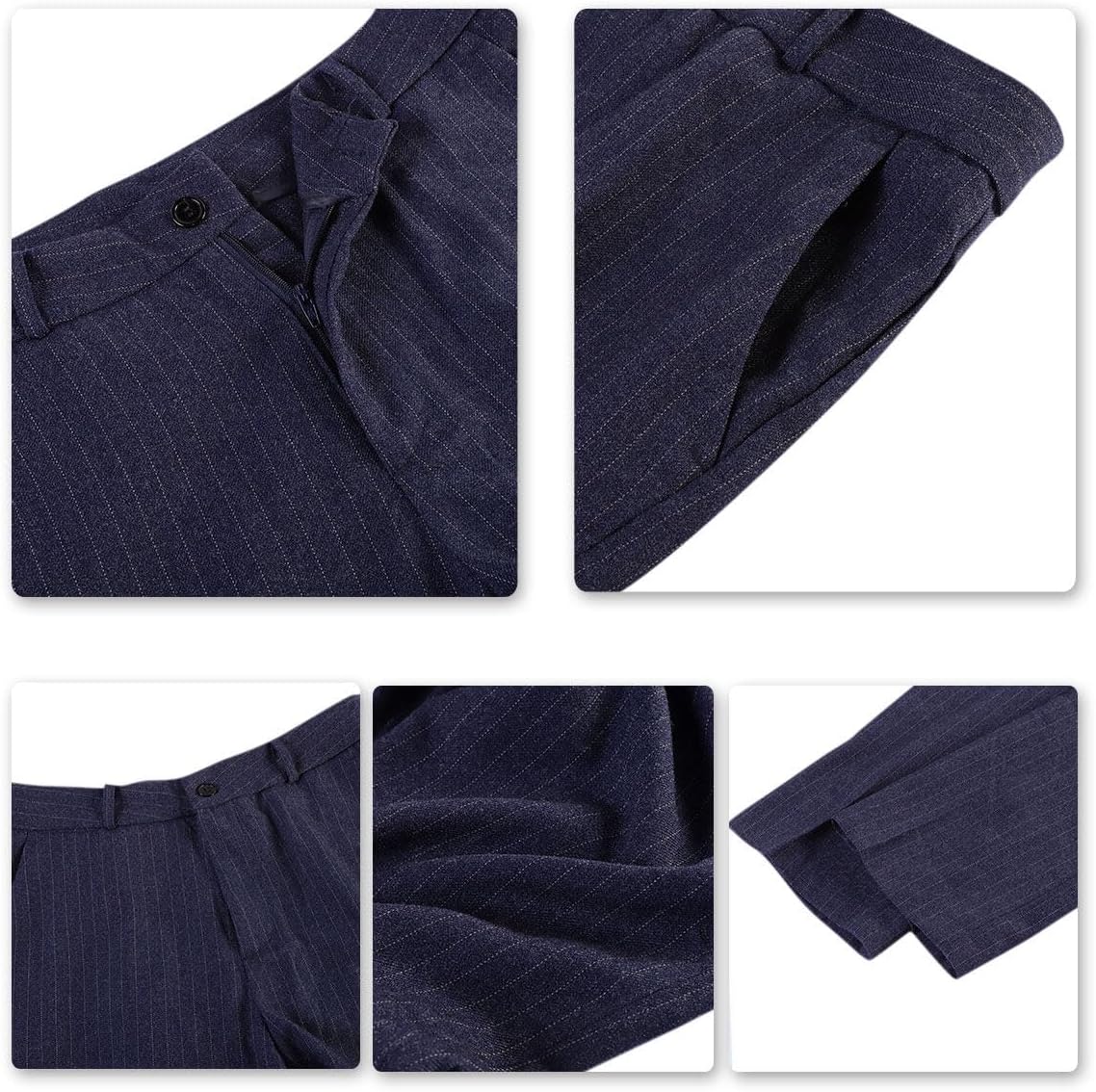 YUNCLOS Women's 2 Piece Office Lady Stripes Business Suit Set Slim Fit Blazer Jacket Pant